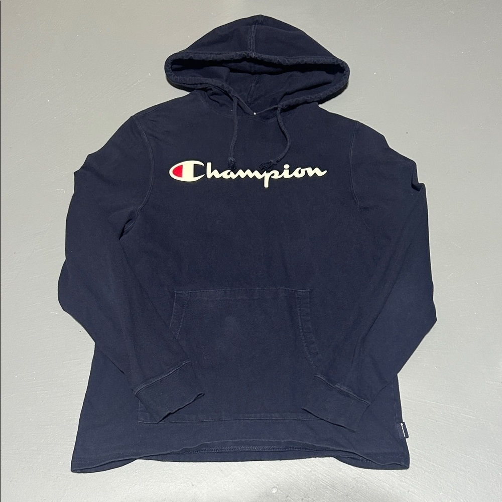 Champion Navy Blue Hoodie (Men M)